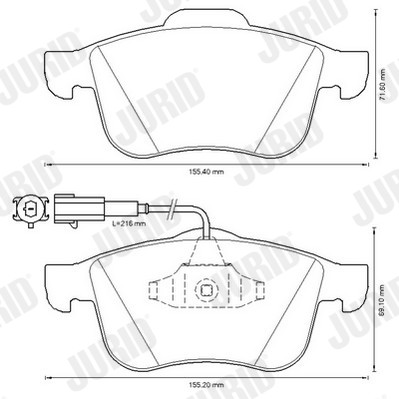 Front JURID 573350J Brake Pad Set, disc brake for ALFA ROMEO