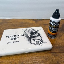 Archival Ink Jet Black Stamp Pad IDEAL Stamp Ink Refill Card making ScrapbookIng