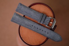 Handmade gray suede watch strap watch band size 20/18 - Custom size length