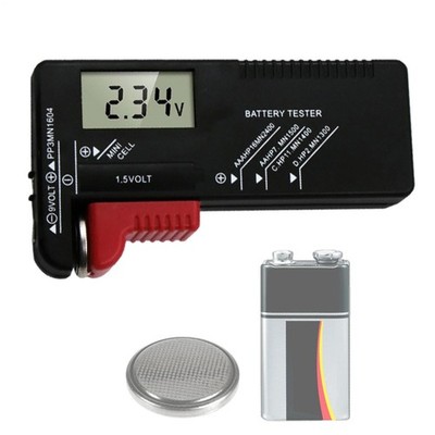 Universal Battery Voltage Tester With LCD Screen Display | Test Range 1.5V, 9V
