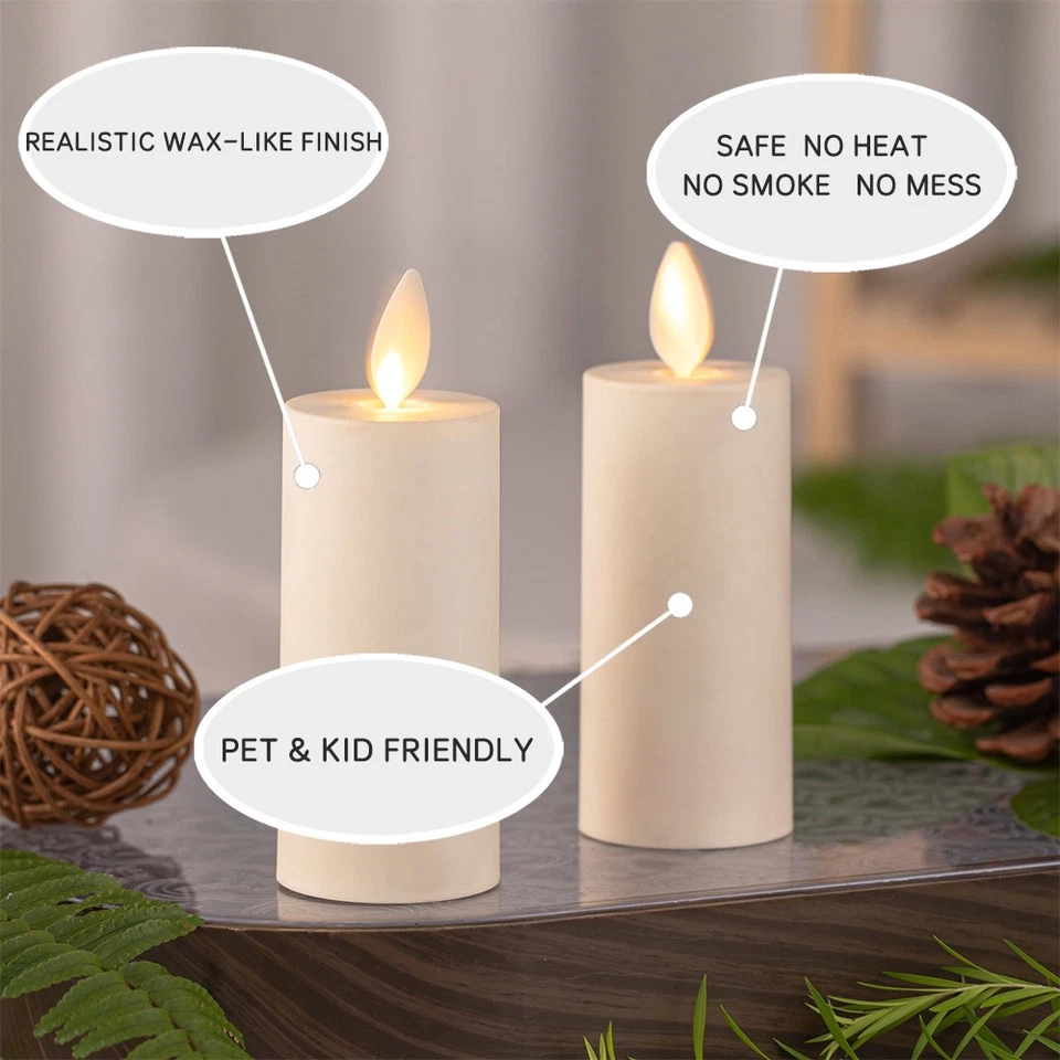 4" Luminara Flameless Battery Votive Candles Set of 2 4 6 8 Moving Flame Ivory - Image 4 of 4