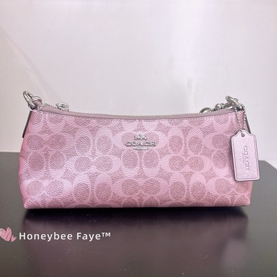 NWT Coach Charlotte Shoulder Bag In Signature Canvas CCl40 Pink