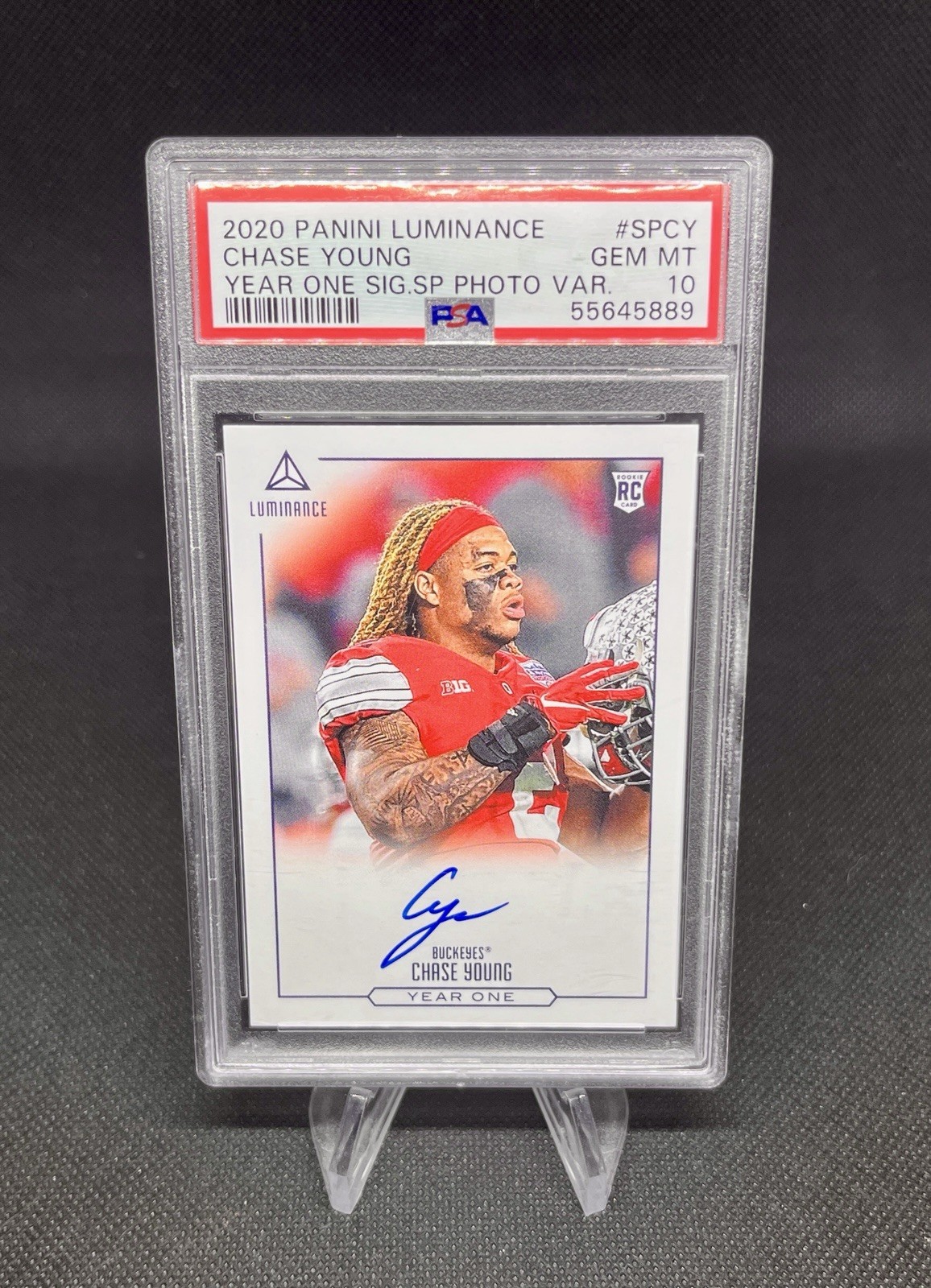 2020 Panini Luminance Chase Young RC Auto SP Photo Variation PSA 10 #SPCY GEM 💎