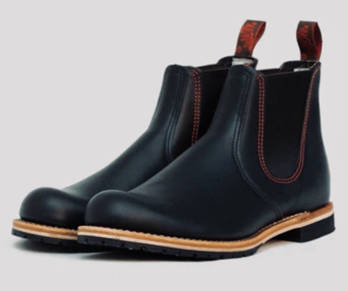 New Old Stock Red Wing 2918 Black Leather Side Gore Vibram SlipOn