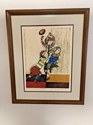 Graciela Rodo Boulanger  Le Dimanche Matin  Signed Print Football Art 21''x16''