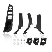 7pcs Black Inner Door Pull Handle Trim Cover Window Switch Compatible with 5
