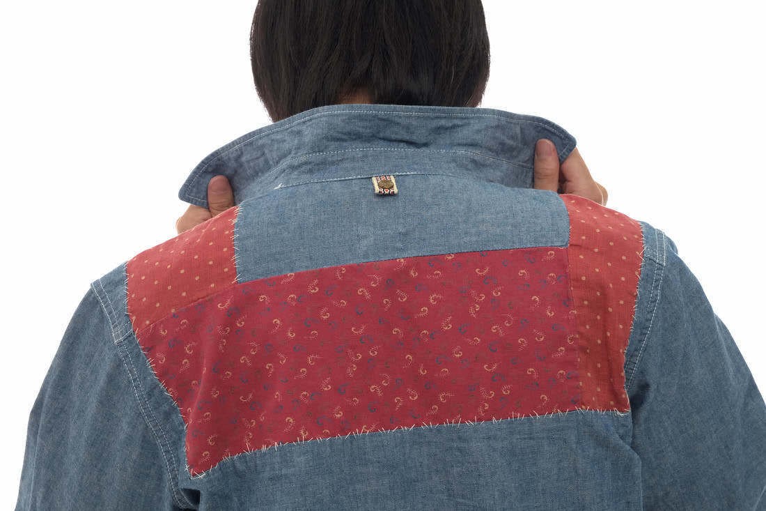 Visvim GRANGER Shirt Chambray P.W. Patchwork Deni… - image 7