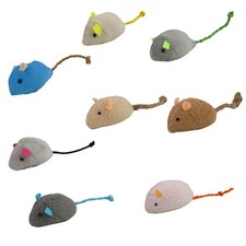 Andiker 8Pcs Cat Mouse Toys, Plush Catnip Toys Self-Play Soft Small, 8 colors