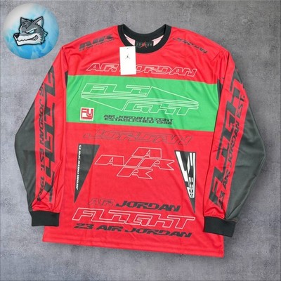 Nike Air Jordan Racing Motocross Dri-Fit Long Sleeve Shirt Mens Med FV7239-687
