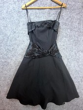 Vintage B Darlin Cocktail Dress Womens 4 Black 90s Noir Goth Glam Eveningwear