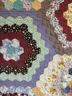 Antique Handmade Hand Quilted Feed Sack Grandmothers Flower Garden Quilt  #186 — photo 8