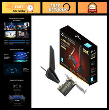 Tri-Band PCIe WiFi 6E Card for Desktop PC, 6 GHz, Intel AX210, High-Speed Connec