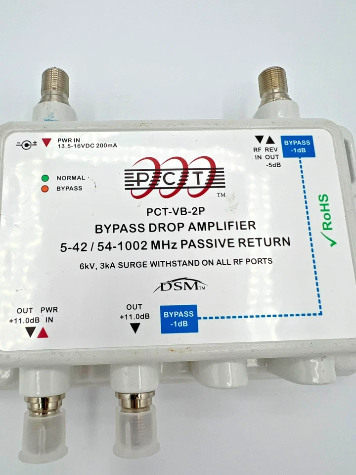 Multimedia drop amplifier, 2 ports PCT-VB-2P Bypass drop amplifier 5-24 /54-100 - Image 3 of 4