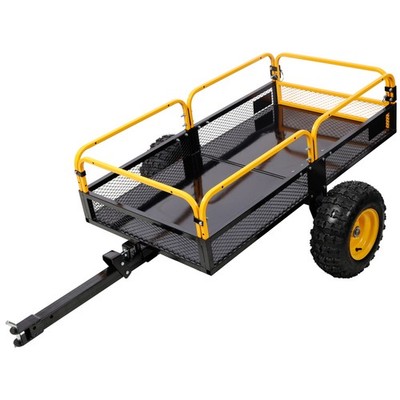 1000lb Heavy-Duty Tow-Behind Dump Cart for ATV UTV Tractor Garden Farm Hauling