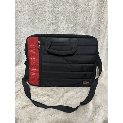 SwissGear Laptop Bag w/ Shoulder Strap Black Red mens career work travel 