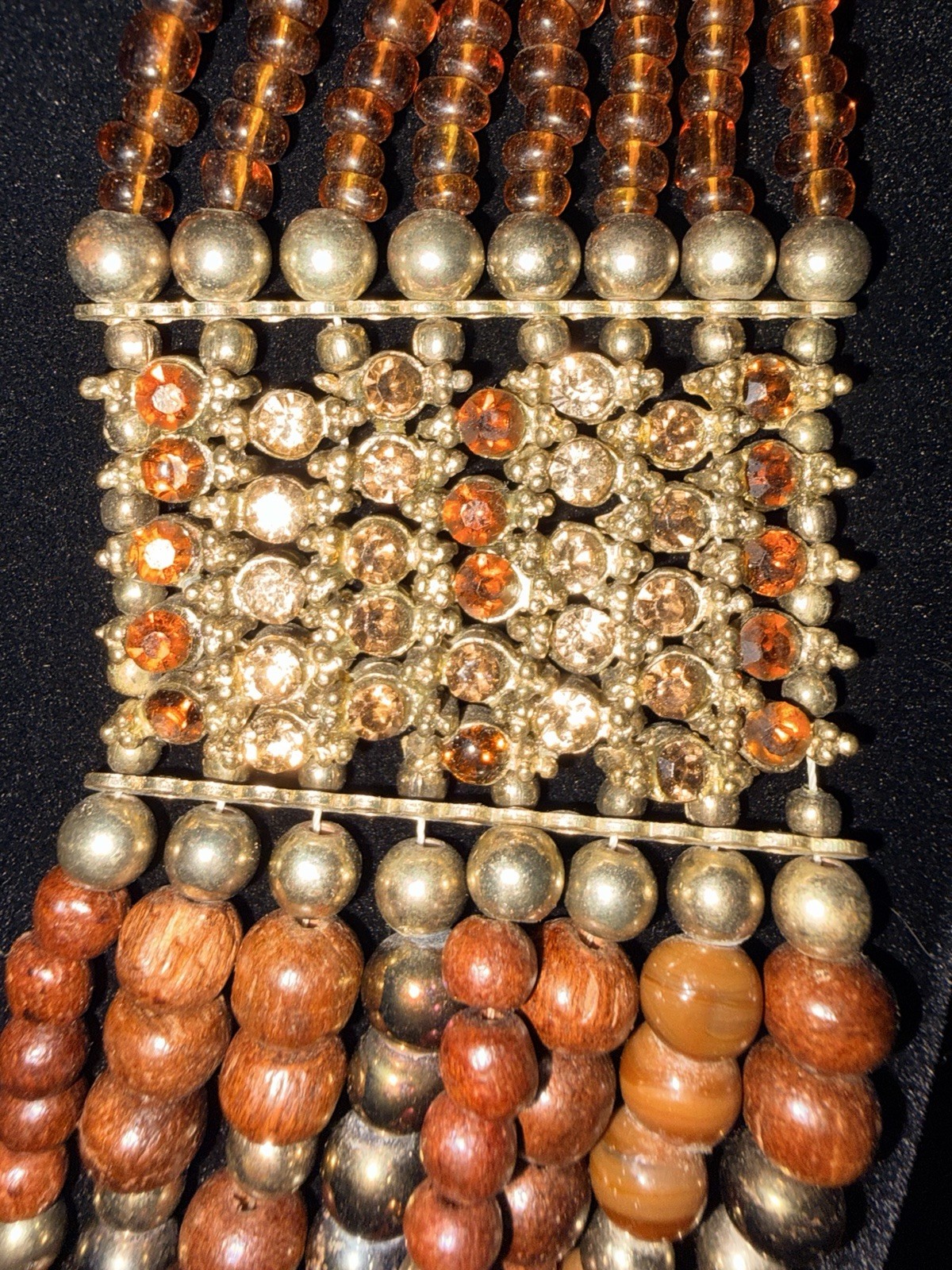 VTG Multicolor Beads Multi Strand Statement Neckl… - image 8