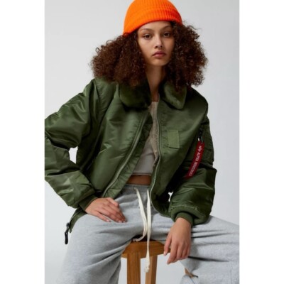 New Alpha Industries Bomber Jacket B15 Flight Fur Collar Nylon in