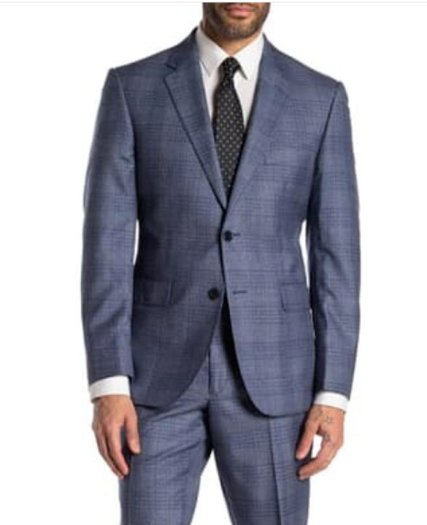 БРЮКИ JB в синюю клетку Logan, спортивный костюм из шерсти и шелка на 2 пуговицах, пиджак-блейзер 42 Р