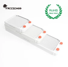FreezeMod 120mm 240mm 360mm Radiator Aluminum G1/4" Threads Water Cooling White