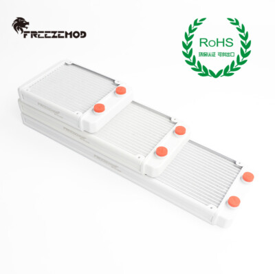 FreezeMod 120mm 240mm 360mm Radiator Aluminum G1/4'' Threads Water Cooling White