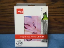 Vacu Vin Rapid Ice Wine Bottle Chiller Cooler PINK LILY FLOWERS 