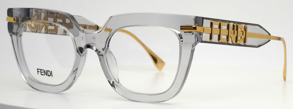 FENDI FE50065i 020 Transparent Grey Womens Square Eyeglasses 50-21-140 B:39