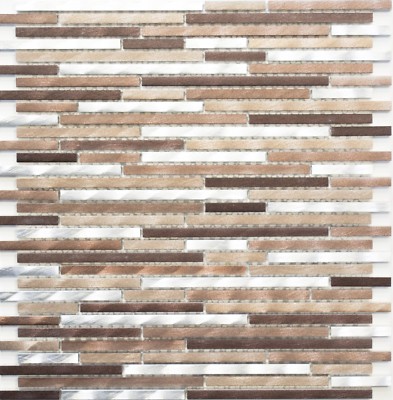 Piastrelle Adesive Mosaico Alluminio Per Parete Cucina – 30x30 Cm, Colore Rame, Autoadesive E Facili Da Pulire, Per Casa E Ufficio