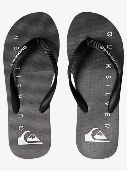 Quiksilver Men's Molokai Massive Flip Flops Sandal Black Logo 8/9/10/11/12
