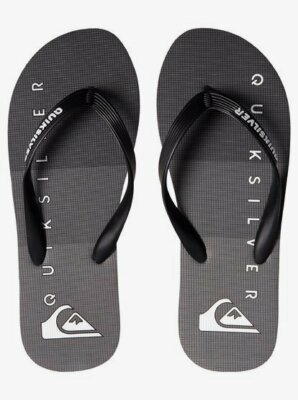 Quiksilver Men's Molokai Massive Flip Flops Sandal Black Logo  8/9/10/11/12