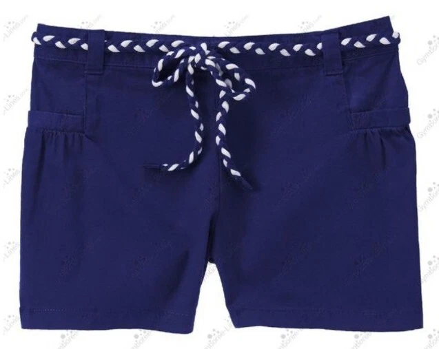 Pantalones Cortos Gymboree Niñas Talla 7 Azul Safari Cuerda Cinturón Sarga Nuevos con Etiquetas Foto 3 de 3