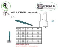 Outil à mortaiser, section ronde 16X225 LARGEUR 2 HSS-CO 10%
