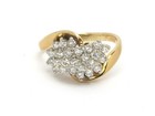 14k Yellow Gold Round Diamond Cluster Cocktail Right Hand Ring .50ct