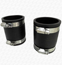 2 x 2" Rubber Coupling 50mm PVC Waste Pipe Coupler BRAND NEW 48MM TO 57MM