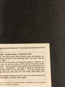10 yard fight nes manual no TM version 