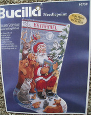 Bucilla Needlepoint Stocking WOODLAND STORYTIME PATTERN & COLOR PIC ONLY,60759