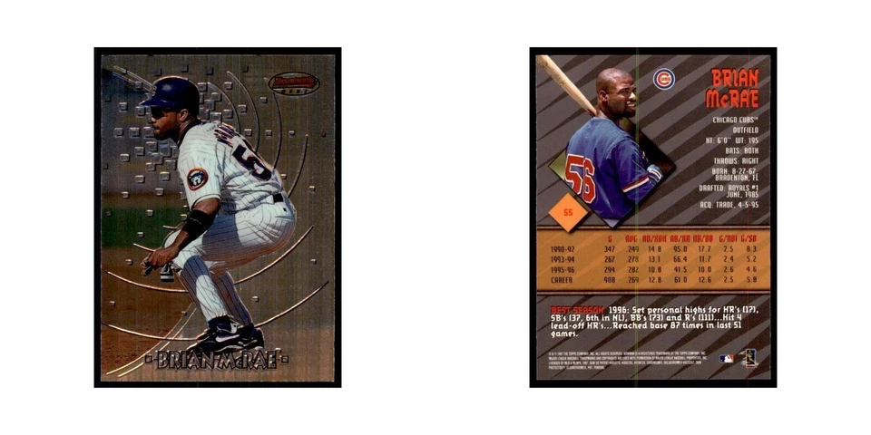 1997 Bowman Best Brian McRae Baseball Cards #55 - Image 3 of 3
