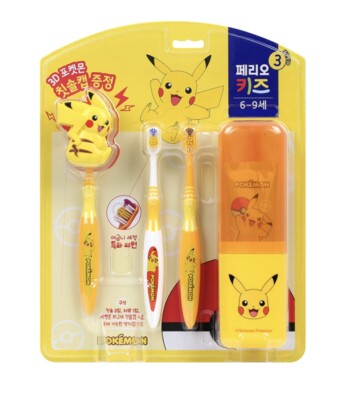 Pokemon Pikachu Figure Toothbrush Set for Kids 6 - 9 years