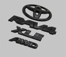 Overlays NEW 2019-2025 Toyota Rav4 XLE AWD Hybrid Gloss Blackout Emblems Kits