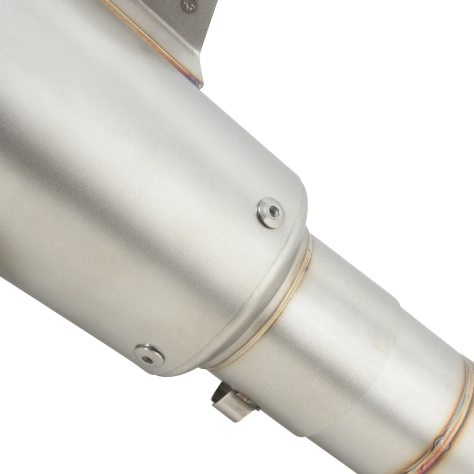 Silenciadores cromados de tubo de escape medio Slip On para Kawasaki Ninja 250 Z250 2017-2023 Foto 3 de 4