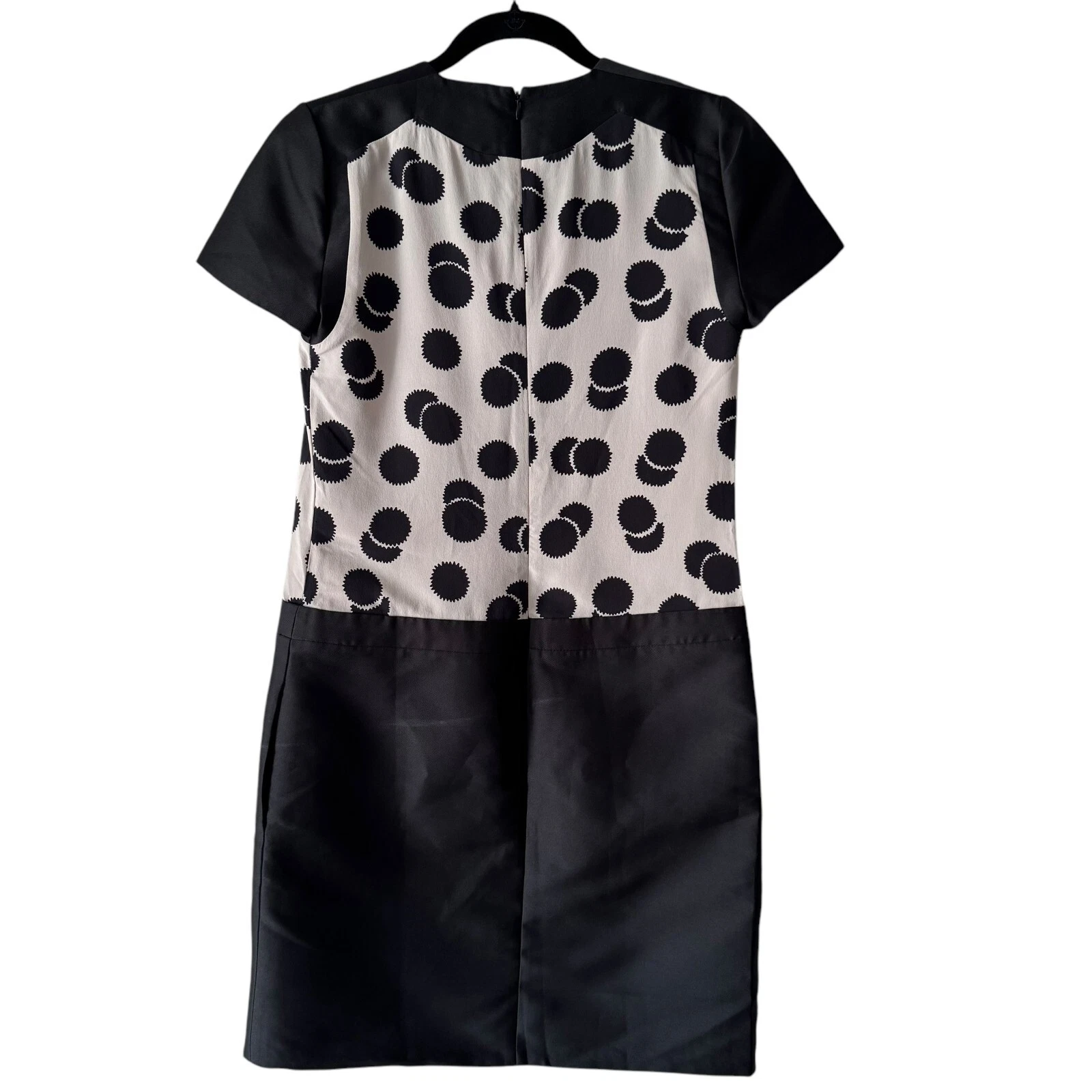 UNDERCOVER Abito Victoria Beckham taglia 4 stampato seta crepe tubino neutro designer preppy