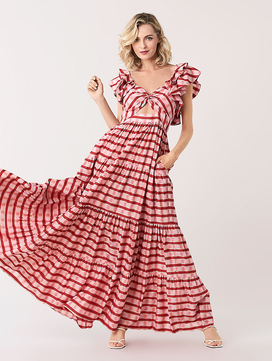 Diane Von Furstenberg DVF Red Pink Gold Cut Out Maxi Dress Size 10 NWOT | eBay Diane Von Furstenberg DVF Red Pink Gold Cut Out Maxi Dress Size 10 NWOT | eBay