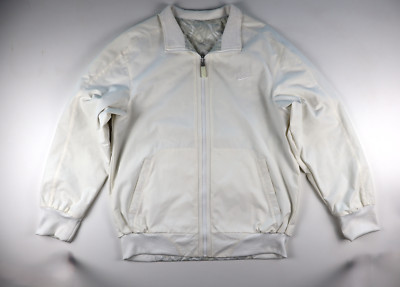 NIKE Men's Jacket White Large REVERSIBLE Running Windbreaker Full Zip