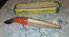 Vintage Cisco Kid 9" Musky Fishing Lure 3 Hook Orange Head