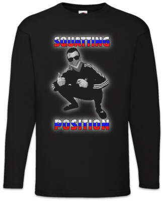 Russian Squatting Position Langarm T-Shirt Russia Gopnik Soviet Union Gopniki