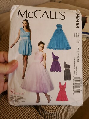 Mccall's Pattern Misses' Lined Dresses and Flower, C5 (10, 12, 14, 16, 18)