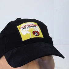 Vintage Sam’s Club Life Member Hat Strapback Black Cotton Suede Travel Camping