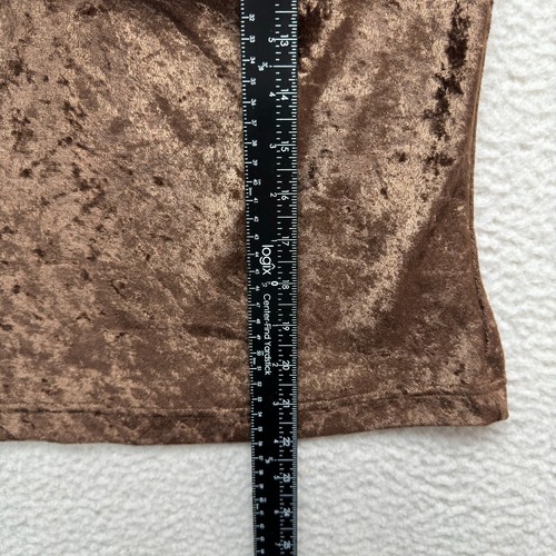 Y2K Vintage Xhilaration Camisole Top XL Brown Crushed Velvet Boho Fairy Grunge - Picture 6 of 7