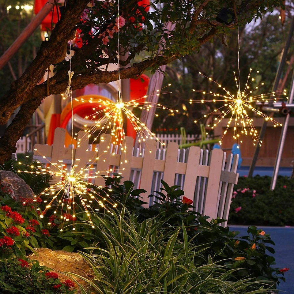 150 LED Hanging Decor Lights Starburst Fireworks Fairy String Light with Remote - Image 4 of 4