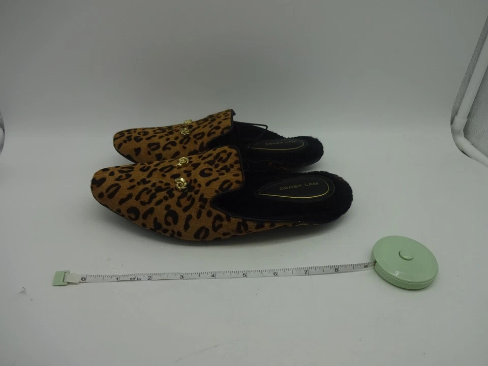 Derek Lam Women Cal Hair Leopard Slip On GenuineLeather Slippers Small 5/6 (OFC) - Image 3 of 4