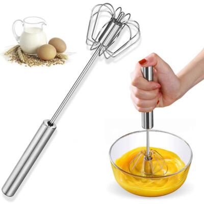 Steel Semi-Automatic Whisk Hand Push Mixer Stirrer Kitchen Gadget H5M4 C9J3